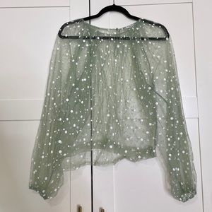 Sage chiffon top